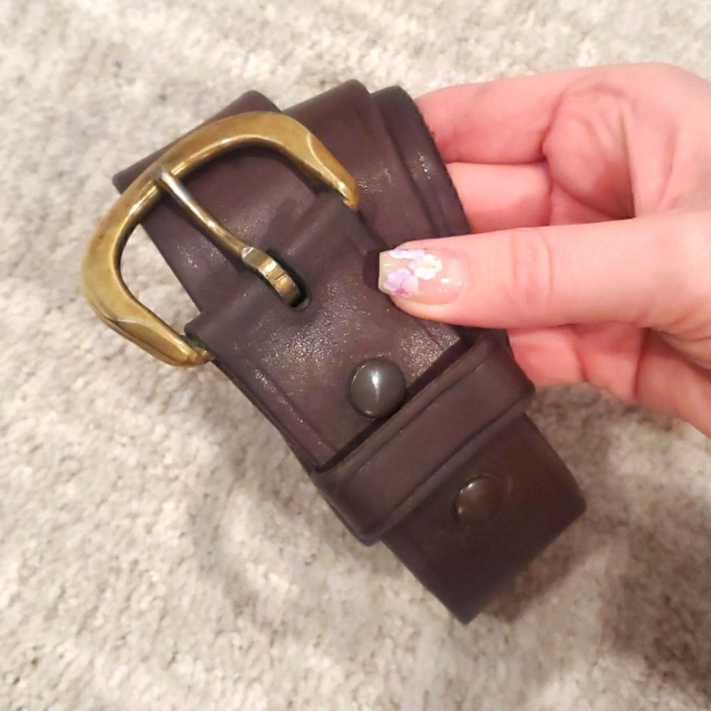 Bianchi | Brass Buckle Leather Belt